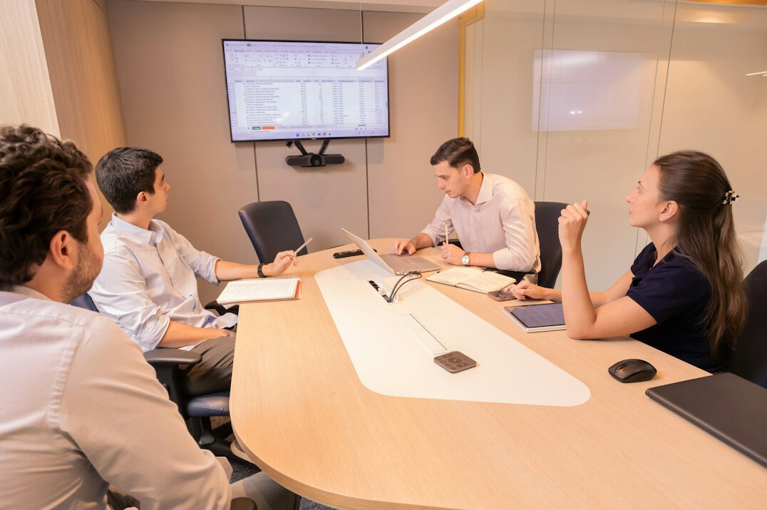 group discussion in meeting room
