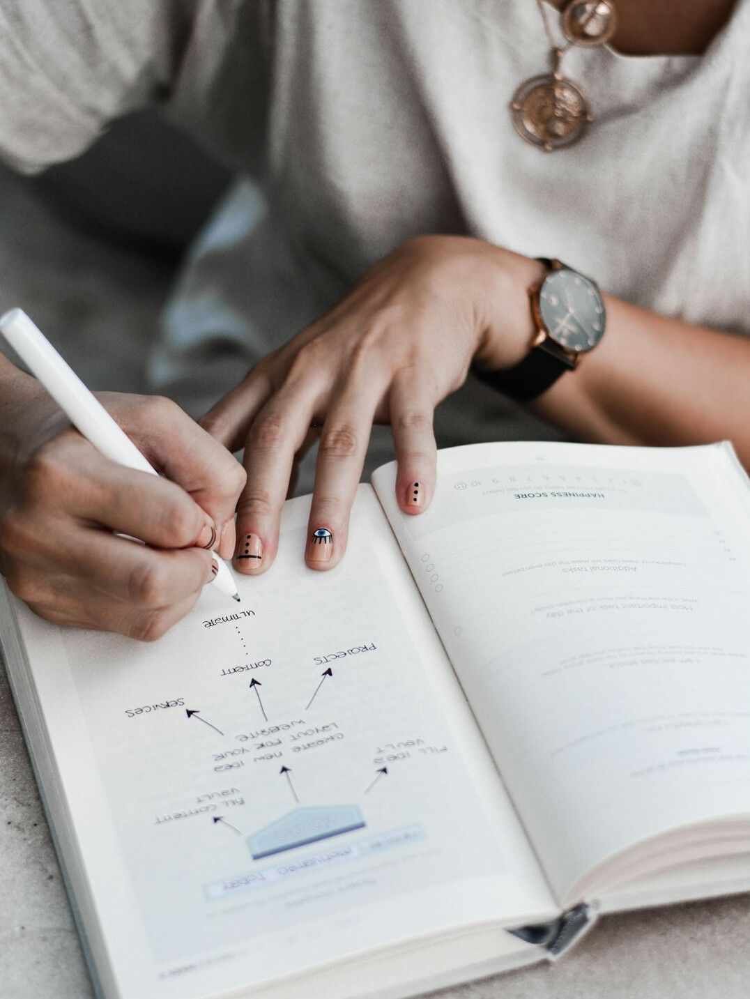 woman writing notes